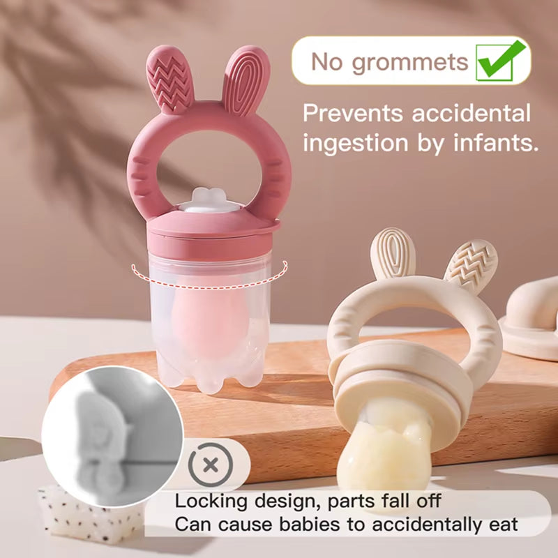 Baby Fruit Feeder Pacifier – Food-Grade Silicone Teething Soother for Fresh Fruit & Veggies | Safe Feeding Nipple for Newborns & Infants