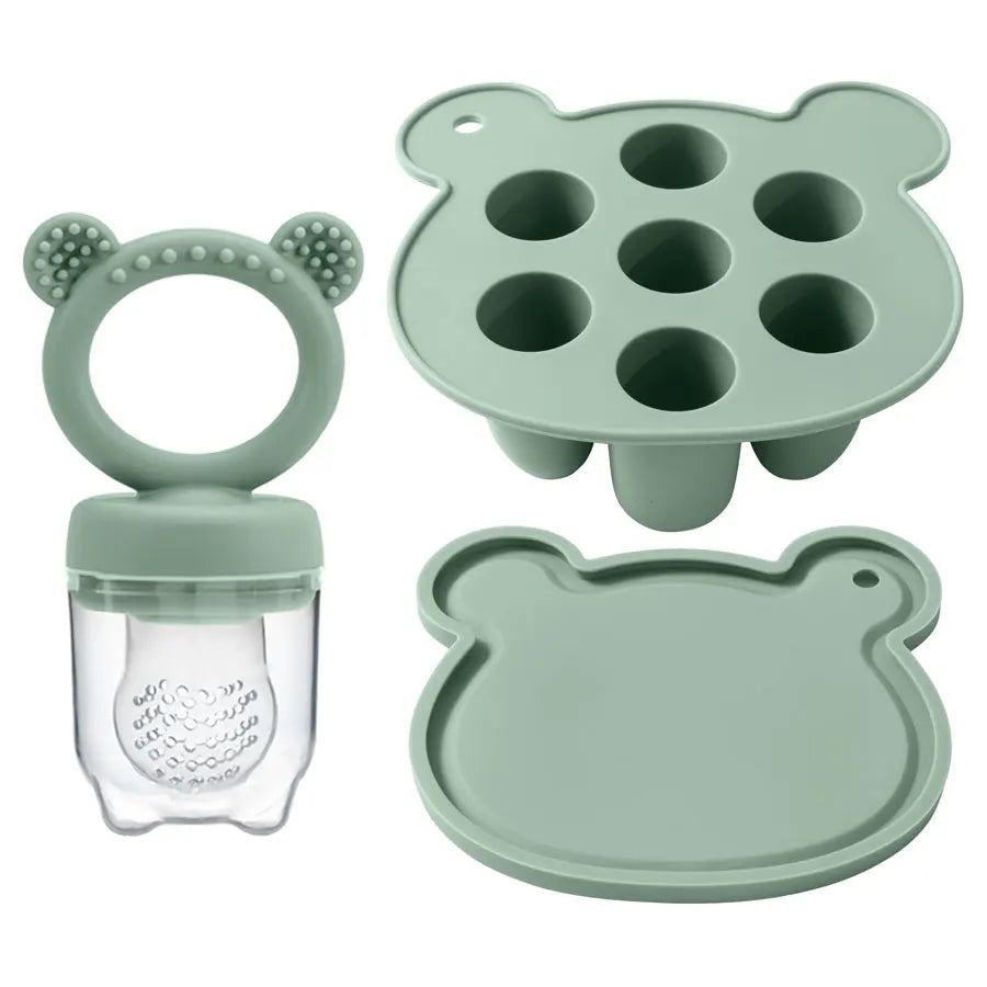 Baby Ice Cream Pops Silicone Mold - Fun & Safe Popsicle Maker for Baby's Fruit Treats and Teething Relief