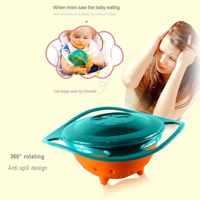 360° Spill-Proof Baby Gyro Bowl – Mess-Free Snack Time for Toddlers & Infants | Non-Toxic, Dishwasher Safe