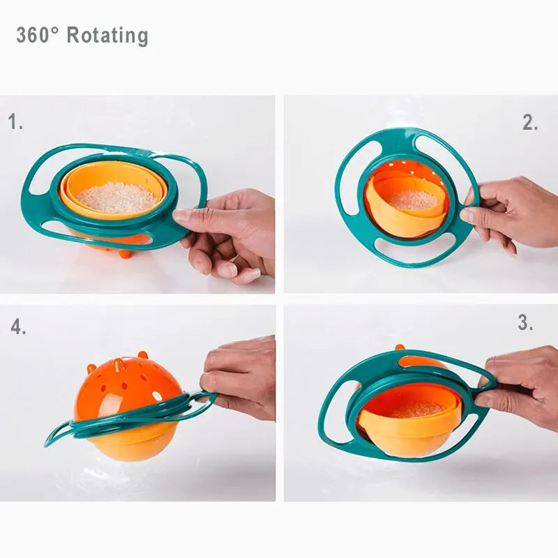 360° Spill-Proof Baby Gyro Bowl – Mess-Free Snack Time for Toddlers & Infants | Non-Toxic, Dishwasher Safe