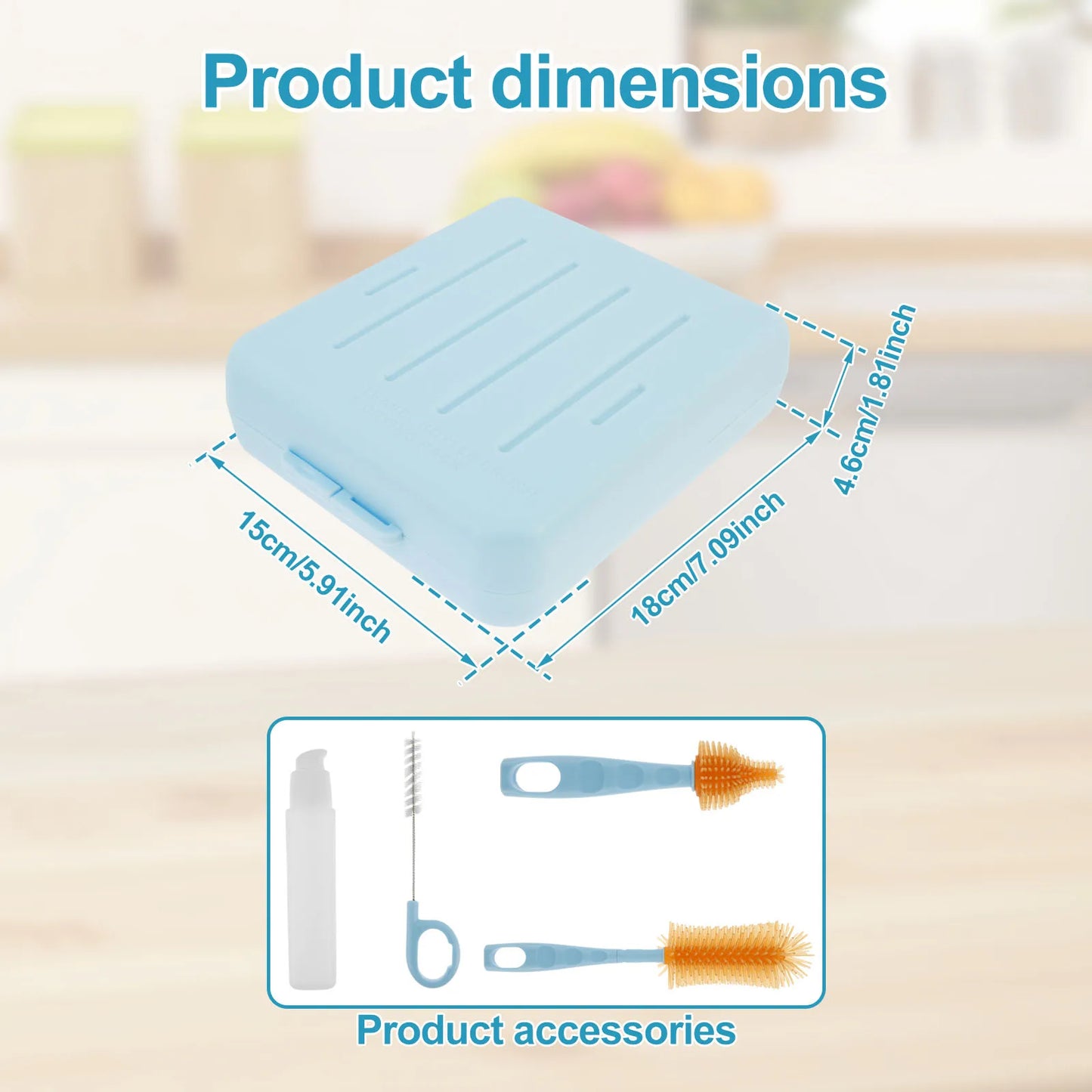 Ultimate Portable Baby Bottle Brush Set - Versatile Cleaning Tool with Drip Drying Rack & Silicone Nipple Brush for On-the-Go Parents