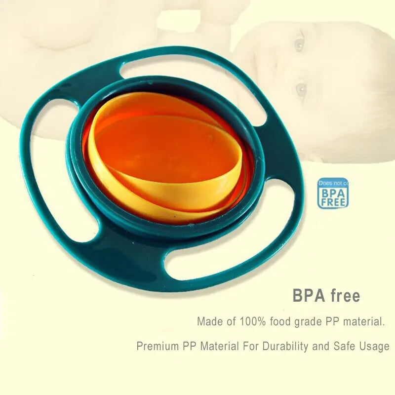 360° Spill-Proof Baby Gyro Bowl – Mess-Free Snack Time for Toddlers & Infants | Non-Toxic, Dishwasher Safe