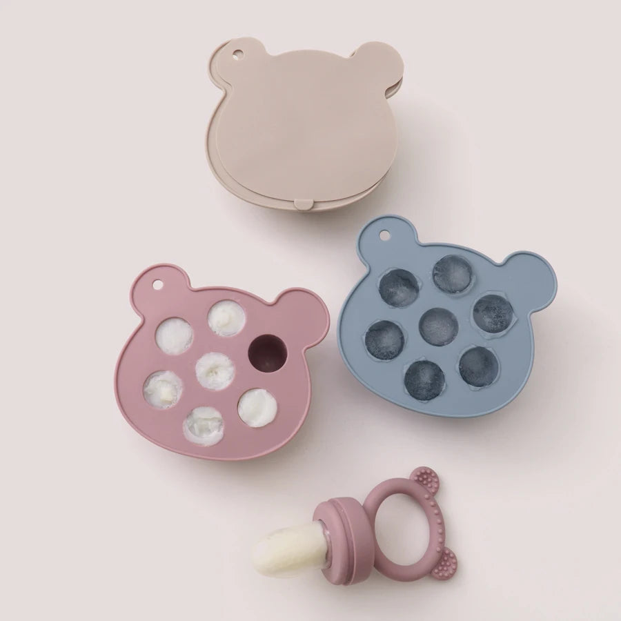 Baby Ice Cream Pops Silicone Mold - Fun & Safe Popsicle Maker for Baby's Fruit Treats and Teething Relief