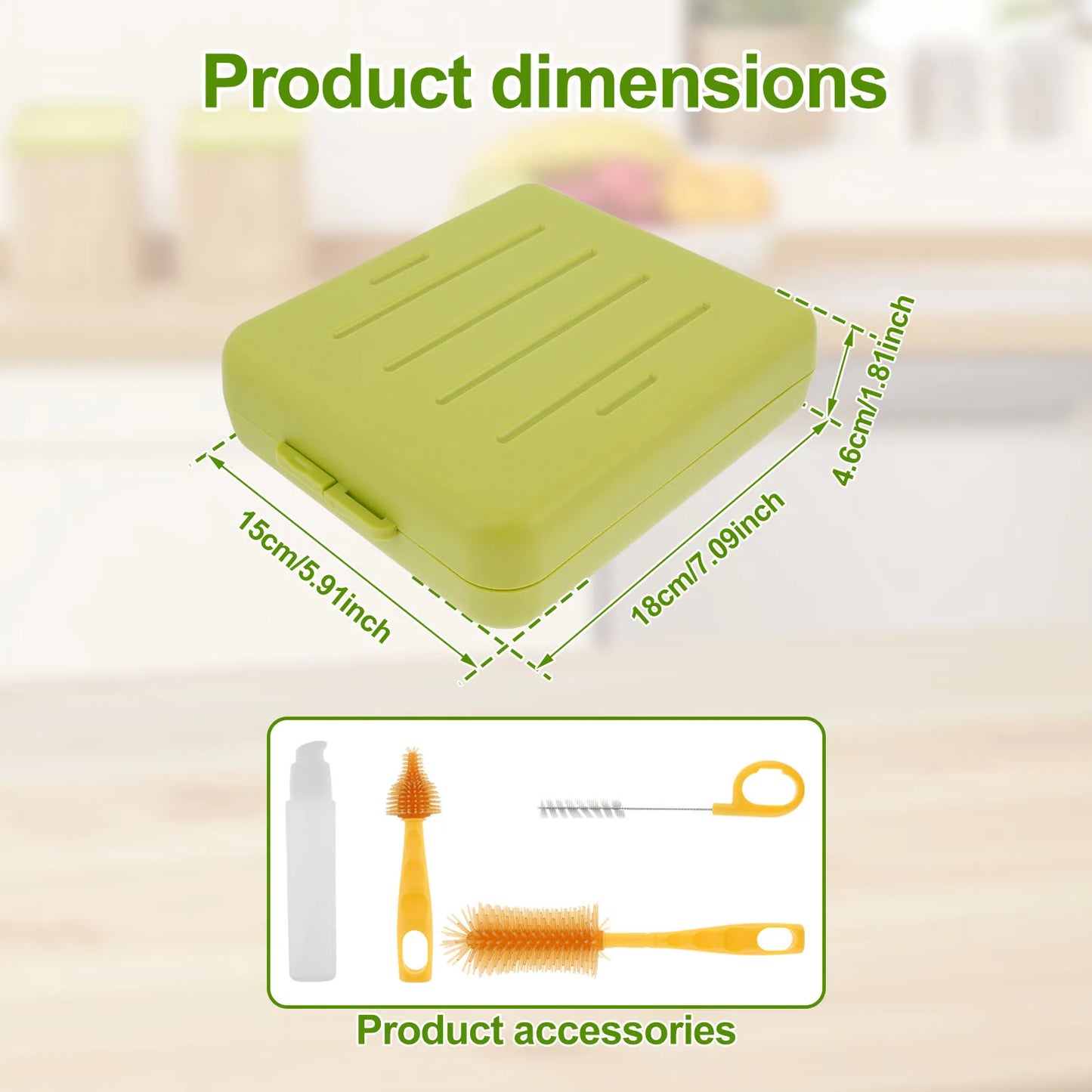 Ultimate Portable Baby Bottle Brush Set - Versatile Cleaning Tool with Drip Drying Rack & Silicone Nipple Brush for On-the-Go Parents