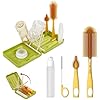 Ultimate Portable Baby Bottle Brush Set - Versatile Cleaning Tool with Drip Drying Rack & Silicone Nipple Brush for On-the-Go Parents